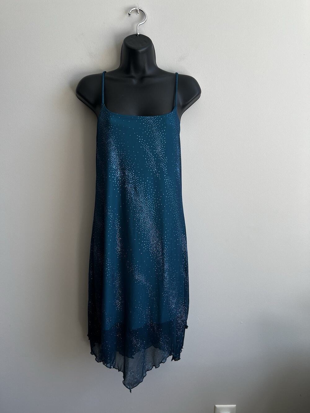 VTG 90s Y2K Dress L Candy Rocket Mini Slip Glitter Fairy Grunge Whimsigoth